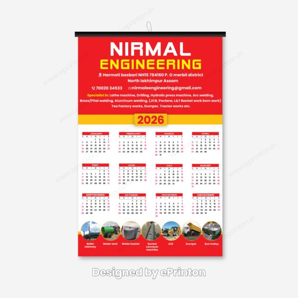 Yearly Calendar 2026 (Single Sheet) - Image 5